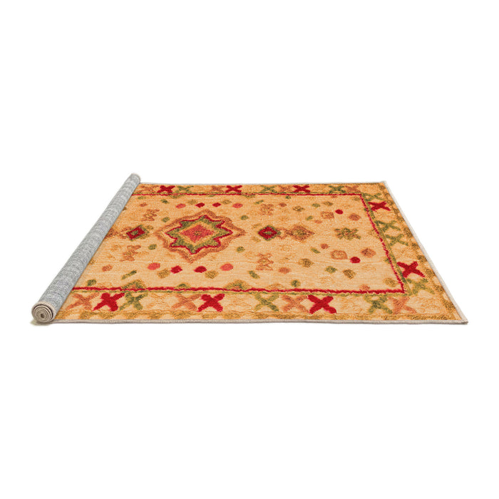 Sideview of Machine Washable Oriental Orange Traditional Area Rugs, wshabs5078org