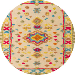 Round Machine Washable Abstract Bronze Brown Rug, wshabs5078