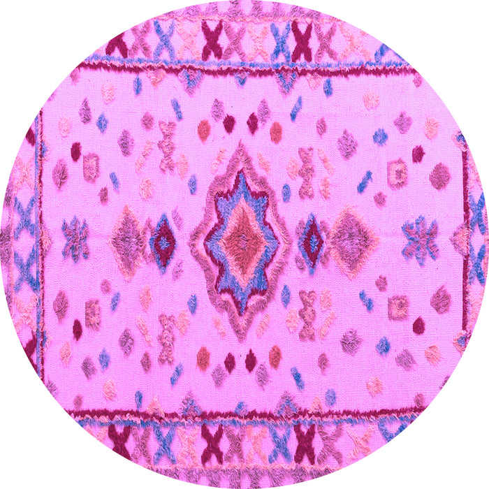 Round Oriental Purple Traditional Rug, abs5078pur