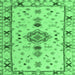 Square Oriental Emerald Green Traditional Rug, abs5078emgrn