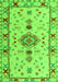 Machine Washable Oriental Green Traditional Area Rugs, wshabs5078grn