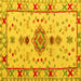 Square Machine Washable Oriental Yellow Traditional Rug, wshabs5078yw