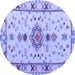 Round Oriental Blue Traditional Rug, abs5078blu