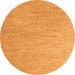 Round Solid Orange Modern Rug, abs5079org