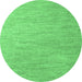 Round Solid Emerald Green Modern Rug, abs5079emgrn