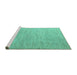 Sideview of Machine Washable Solid Turquoise Modern Area Rugs, wshabs5079turq