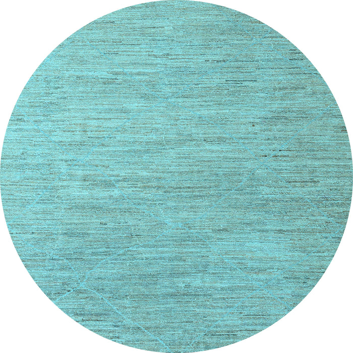 Round Solid Light Blue Modern Rug, abs5079lblu