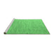 Sideview of Machine Washable Solid Emerald Green Modern Area Rugs, wshabs5079emgrn