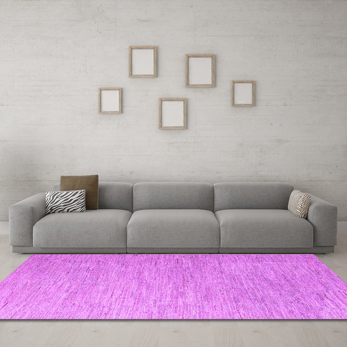 Machine Washable Solid Purple Modern Area Rugs in a Living Room, wshabs5079pur