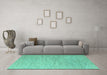 Machine Washable Solid Turquoise Modern Area Rugs in a Living Room,, wshabs5079turq