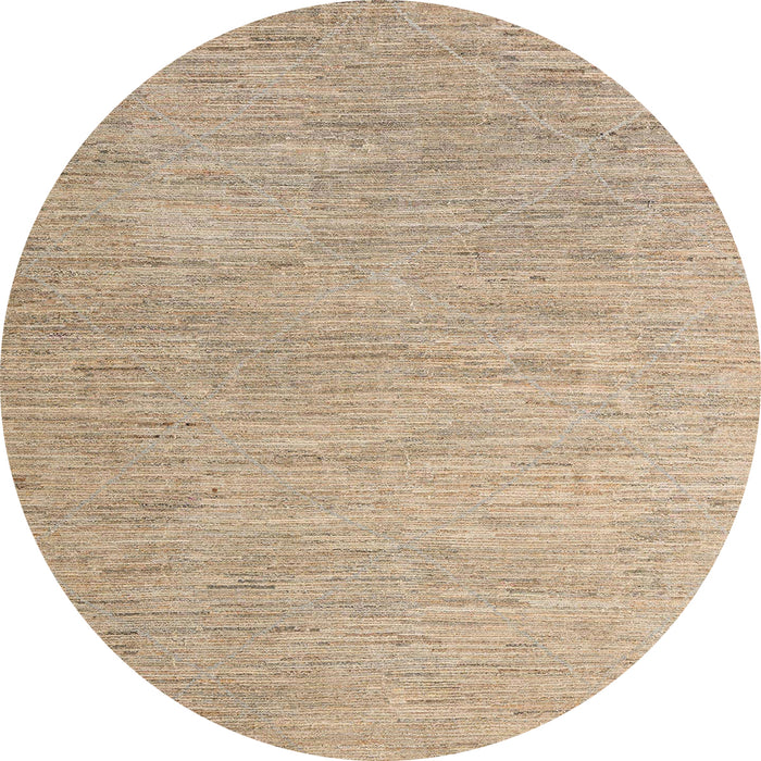 Round Machine Washable Abstract Orange Brown Rug, wshabs5079