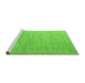 Sideview of Machine Washable Solid Green Modern Area Rugs, wshabs5079grn