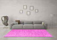 Machine Washable Solid Pink Modern Rug, wshabs5079pnk