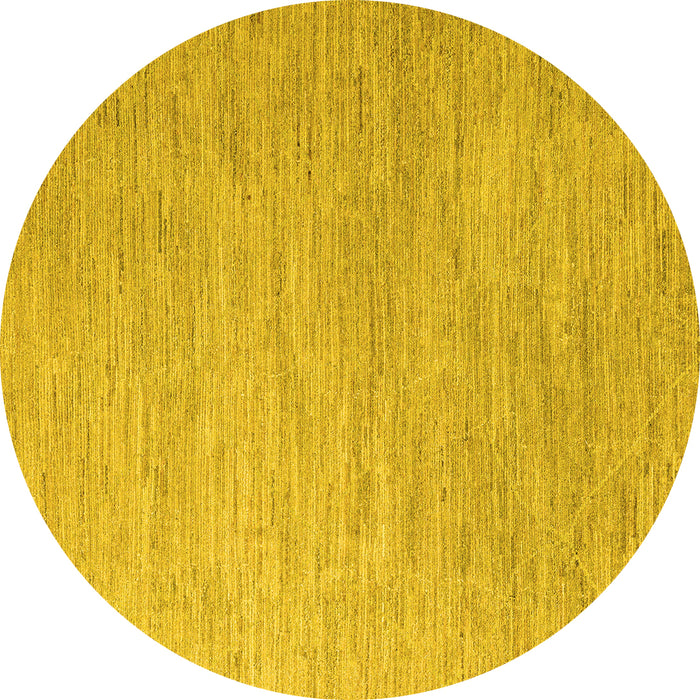 Round Solid Yellow Modern Rug, abs5079yw