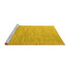 Sideview of Machine Washable Solid Yellow Modern Rug, wshabs5079yw