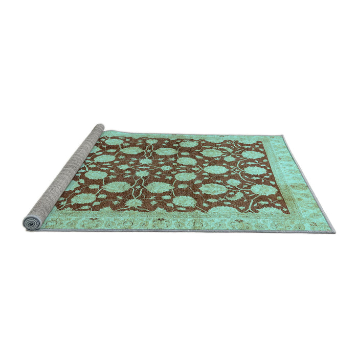 Sideview of Machine Washable Abstract Light Blue Modern Rug, wshabs507lblu