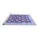 Sideview of Machine Washable Abstract Blue Modern Rug, wshabs507blu