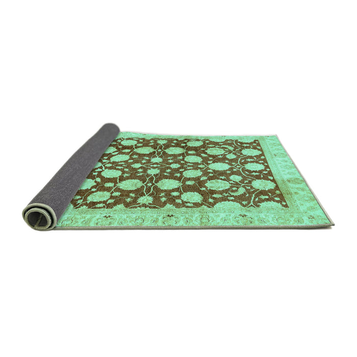 Sideview of Abstract Turquoise Modern Rug, abs507turq