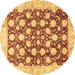 Round Abstract Brown Modern Rug, abs507brn