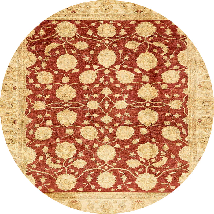 Round Abstract Orange Red Modern Rug, abs507