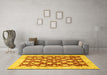 Machine Washable Abstract Yellow Modern Rug in a Living Room, wshabs507yw