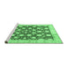 Sideview of Machine Washable Abstract Emerald Green Modern Area Rugs, wshabs507emgrn