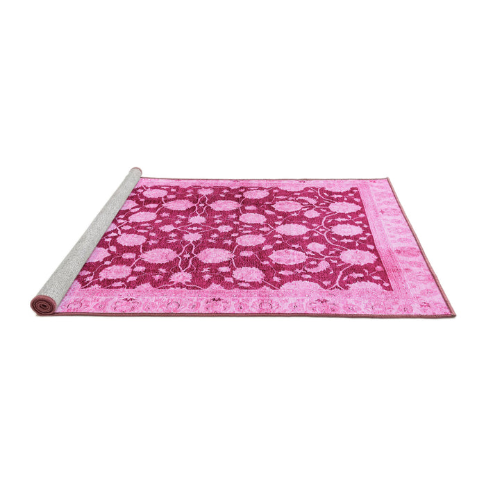Sideview of Machine Washable Abstract Pink Modern Rug, wshabs507pnk