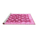 Sideview of Machine Washable Abstract Pink Modern Rug, wshabs507pnk