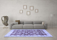 Machine Washable Abstract Blue Modern Rug, wshabs507blu