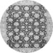 Round Abstract Gray Modern Rug, abs507gry