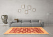 Machine Washable Abstract Orange Modern Area Rugs in a Living Room, wshabs507org