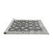 Sideview of Machine Washable Abstract Gray Modern Rug, wshabs507gry