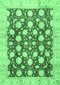 Abstract Emerald Green Modern Rug, abs507emgrn