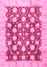 Machine Washable Abstract Pink Modern Rug, wshabs507pnk