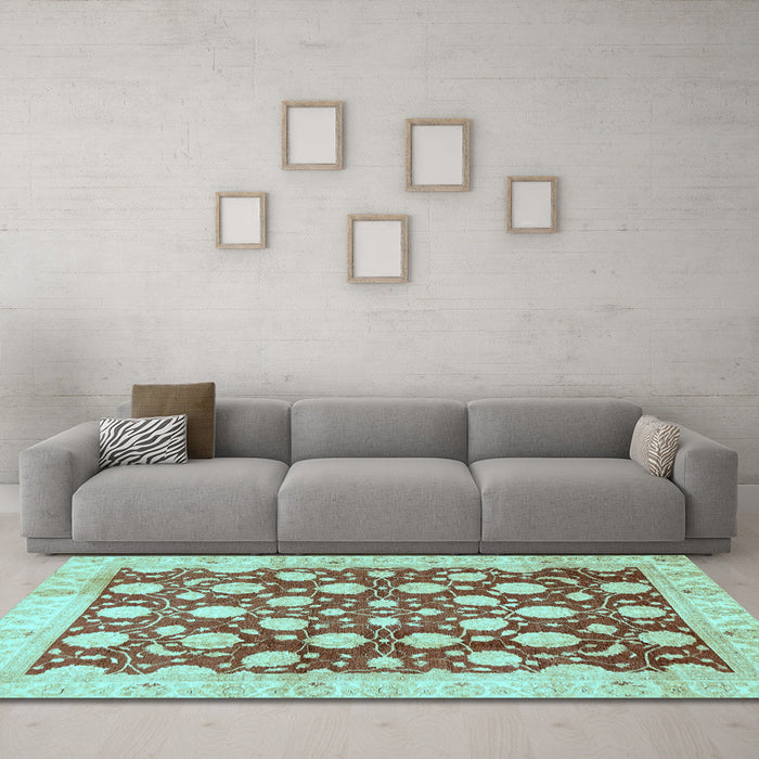 Machine Washable Abstract Light Blue Modern Rug in a Living Room, wshabs507lblu