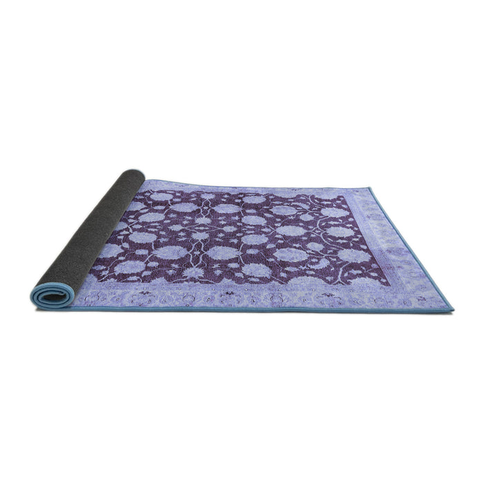 Sideview of Abstract Blue Modern Rug, abs507blu