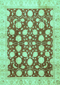 Abstract Turquoise Modern Rug, abs507turq