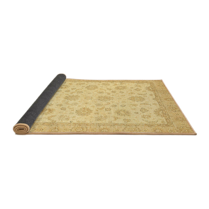 Sideview of Abstract Mustard Yellow Oriental Rug, abs508