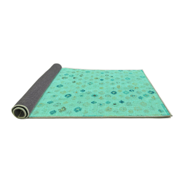 Sideview of Abstract Turquoise Modern Rug, abs5080turq