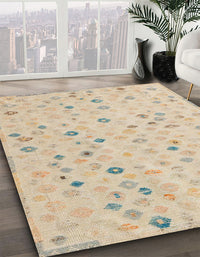 Abstract Deep Peach Orange Modern Rug, abs5080