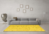 Machine Washable Abstract Yellow Modern Rug, wshabs5080yw