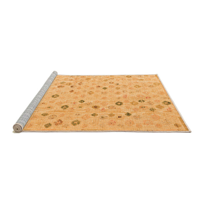 Sideview of Machine Washable Abstract Orange Modern Area Rugs, wshabs5080org