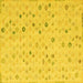 Square Machine Washable Abstract Yellow Modern Rug, wshabs5080yw