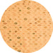 Round Abstract Orange Modern Rug, abs5080org