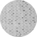 Round Machine Washable Abstract Gray Modern Rug, wshabs5080gry