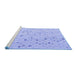 Sideview of Machine Washable Abstract Blue Modern Rug, wshabs5080blu