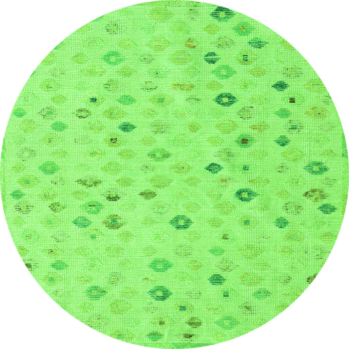Round Abstract Green Modern Rug, abs5080grn