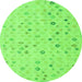 Round Abstract Green Modern Rug, abs5080grn