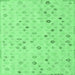 Square Machine Washable Abstract Emerald Green Modern Area Rugs, wshabs5080emgrn