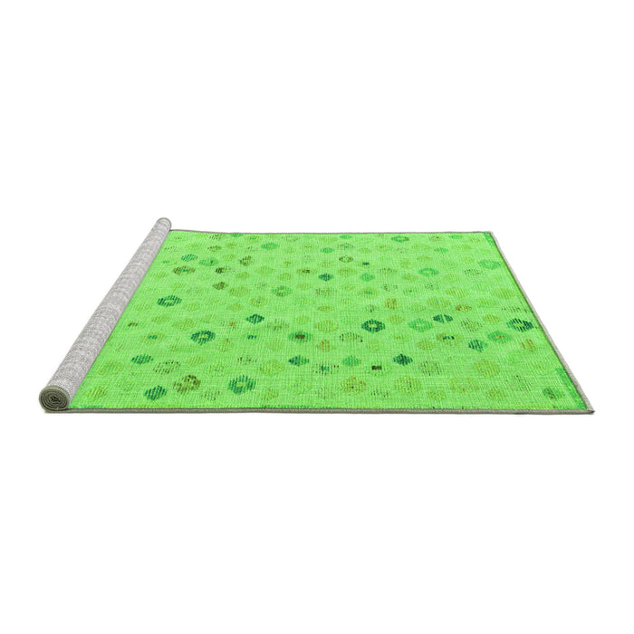 Sideview of Machine Washable Abstract Green Modern Area Rugs, wshabs5080grn